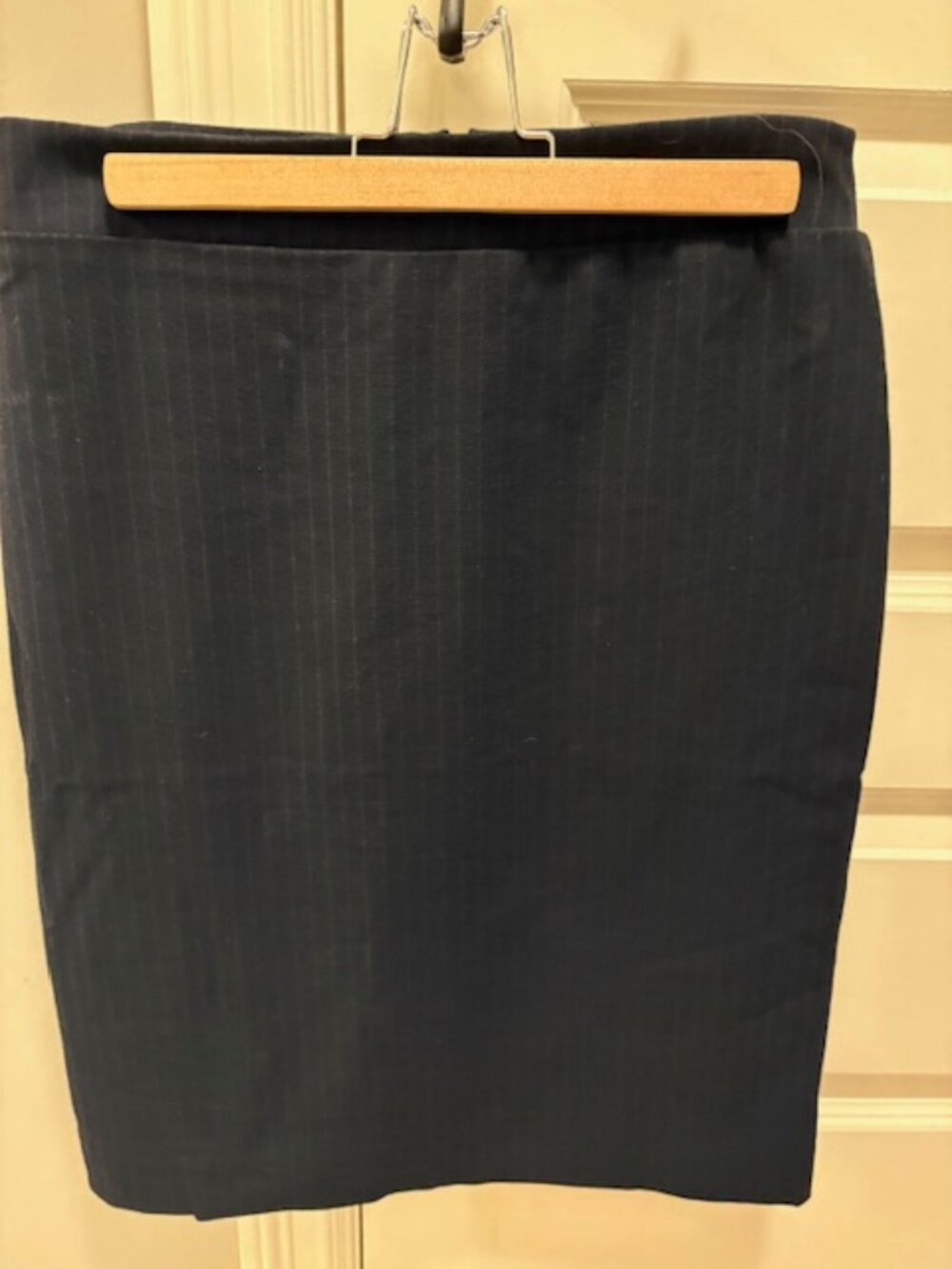 Navy Blue Pinstripe Skirt